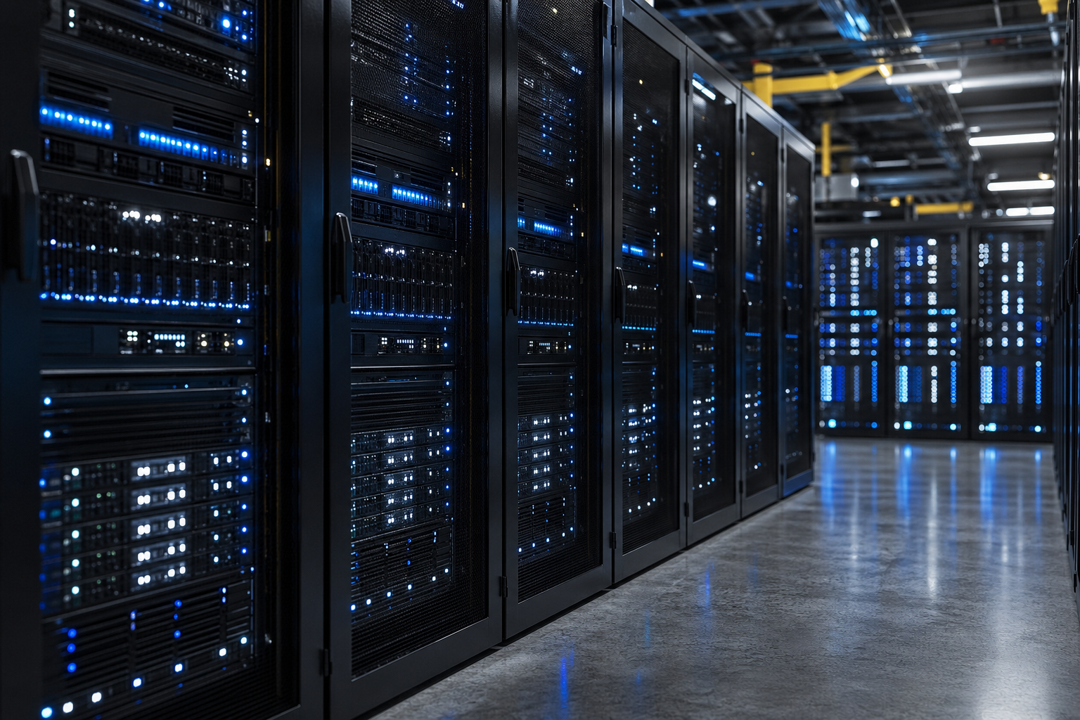 Salle serveurs et baies informatiques haute disponibilité